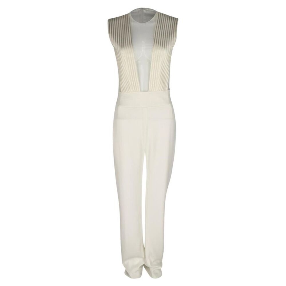 Galvan Bridal Soho Flared Jumpsuit in White Triacetate